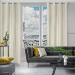 Zasłona na przelotkach 140x250 ARETA welwetowa kremowa ze srebrno złotym nadrukiem w stylu boho - 10