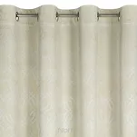 Zasłona na przelotkach 140x250 ARETA welwetowa kremowa ze srebrno złotym nadrukiem w stylu boho - 4