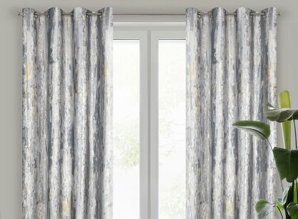 Zasłona na przelotkach 140x250 GRACE welwetowa srebrna z metalicznym nadrukiem