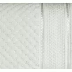 Ręcznik bawełniany 50x90 JESSI biały z fakturą krateczki i gładką welurową bordiurą