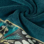 Ręcznik 70x140 EVA 15 Eva Minge ciemny turkus zdobiony bordiurą z designerskim wzorem w motyle z kolekcji Premium 500 g/m2 - 3