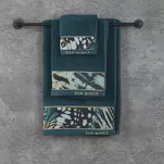 Ręcznik 70x140 EVA 15 Eva Minge ciemny turkus zdobiony bordiurą z designerskim wzorem w motyle z kolekcji Premium 500 g/m2 - 7