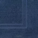 Dywanik bawełniany 50x70 SAMMY granatowy jednokolorowy z wzorem stóp - 3