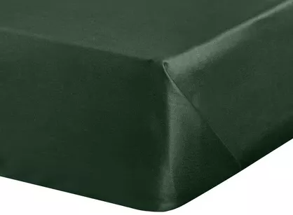 Prześcieradło satyna bawełniana bez gumki DINA ciemna zieleń 160x210 z kolekcji Diva Line