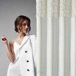 Zasłona na przelotkach 140x250 ROSES 13 Eva Minge welwetowa kremowa aplikacja róż 3D - 8