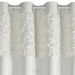 Zasłona na przelotkach 140x250 ROSES 13 Eva Minge welwetowa kremowa aplikacja róż 3D - 4