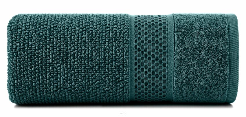 Ręcznik bawełniany 50x90 DANNY turkusowy z wytłaczaną bordiurą i błyszczącą nicią