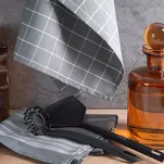 Komplet ścierek kuchennych 2x50x70 RUBI srebrne w pasy z bawełny - 4