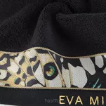 Ręcznik 30x50 EVA 15 Eva Minge czarny zdobiony bordiurą z designerskim wzorem w motyle z kolekcji Premium - 3