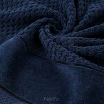 Ręcznik 50x90 FRIDA granatowy z fakturą kosteczki i szeroką welurową bordiurą 500 g/m2 - 3