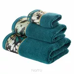 Ręcznik 70x140 EVA 15 Eva Minge ciemny turkus zdobiony bordiurą z designerskim wzorem w motyle z kolekcji Premium - 3