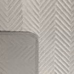 Narzuta welwetowa 230x260 SOFIA beżowa pikowana w gęstą jodełkę - 2