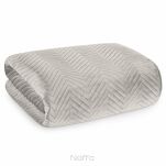 Narzuta welwetowa 230x260 SOFIA beżowa pikowana w gęstą jodełkę - 3