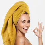 Ręcznik bawełniany 70x140 LIANA ciemna zieleń zdobiony bordiurą z błyszczącą nicią - 2