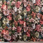 Zasłona na taśmie 140x270 PEONIA bordowa z wzorem kwiatów piwonii efekt 3D - 10