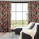 Zasłona na taśmie 140x270 PEONIA bordowa z wzorem kwiatów piwonii efekt 3D - 14