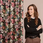 Zasłona na taśmie 140x270 PEONIA bordowa z wzorem kwiatów piwonii efekt 3D - 18