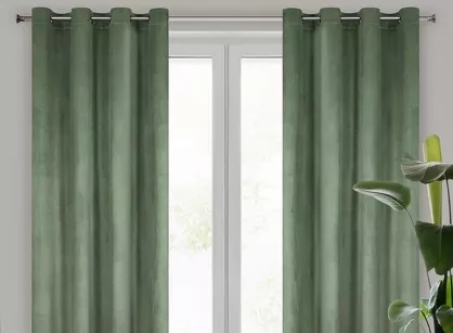Zasłona na przelotkach 140x250 MELANIE welwetowa ciemna mięta o aksamitnej strukturze