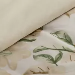 Pościel bawełniana 220x200 SONIA 32 biała z beżowym wzorem kwiatowym - 3