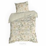 Pościel bawełniana 220x200 SONIA 32 biała z beżowym wzorem kwiatowym - 6