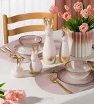 Podkładka dekoracyjna 30x45 JUDY 2 pudrowa owalna pleciona - 4