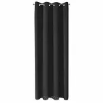 Zasłona gotowa na przelotkach 140x250 NERISA zaciemniająca czarna jednokolorowa - 6
