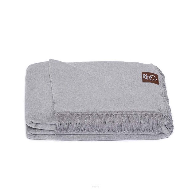 Koc bawełniany 150x200 0293-16 windglocken szary gładki z frędzlami