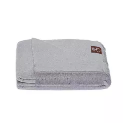 Koc bawełniany 150x200 0293-16 windglocken szary gładki z frędzlami