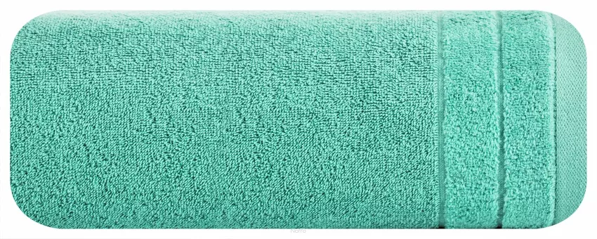 Ręcznik bawełniany 70x140 DAMLA miętowy gładki z subtelną bordiurą