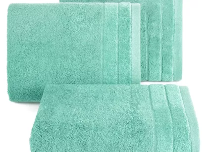 Ręcznik bawełniany 70x140 DAMLA miętowy gładki z subtelną bordiurą