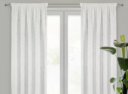 Zasłona gotowa na taśmie 140x270 ROSI naturalna w stylu eko z dodatkiem lnu z delikatnym połyskiem