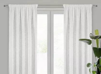 Zasłona na taśmie 140x270 ROSI naturalna w stylu eko z dodatkiem lnu z delikatnym połyskiem