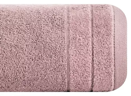 Ręcznik bawełniany 70x140 DAMLA ciemna lila gładki z subtelną bordiurą