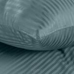 Pościel satynowa 140x200 VERA jednokolorowa gładka morska w prążki - 3