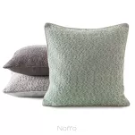 Poszewka jednokolorowa 45x45 SZENIL 4C srebrna z szenili wykończona lamówką - 2