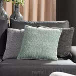 Poszewka jednokolorowa 45x45 SZENIL 4C srebrna z szenili wykończona lamówką - 3