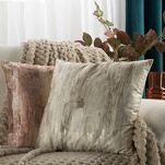 Poszewka welwetowa 45x45 ELLA kremowa z metalicznym nadrukiem - 5