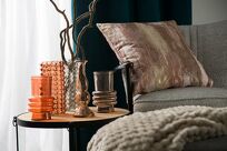 Poszewka welwetowa 45x45 ELLA kremowa z metalicznym nadrukiem - 6