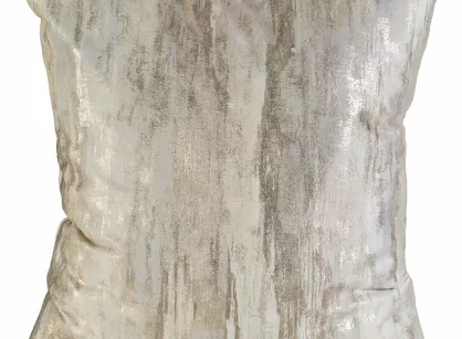 Poszewka welwetowa 45x45 ELLA kremowa z metalicznym nadrukiem