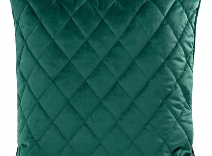 Poszewka welwetowa z wypełnieniem 5050 VELVET 28D ciemny turkus pikowana w romby z ozdobną wypustką na brzegach