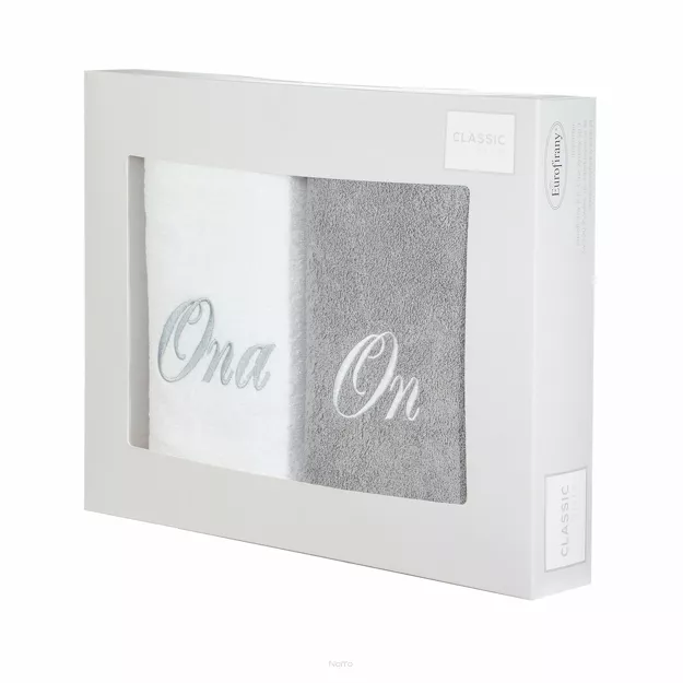 Komplet ręczników 2x50x90 ON ONA białe popielate