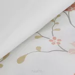 Pościel bawełniana 140x200 SONIA 37 biała z wzorem delikatnych jasno różowych kwiatków - 3