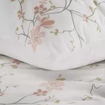 Pościel bawełniana 140x200 SONIA 37 biała z wzorem delikatnych jasno różowych kwiatków - 4