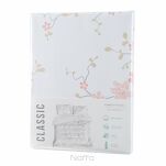 Pościel bawełniana 140x200 SONIA 37 biała z wzorem delikatnych jasno różowych kwiatków - 5