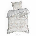 Pościel bawełniana 140x200 SONIA 37 biała z wzorem delikatnych jasno różowych kwiatków - 6