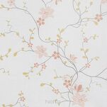 Pościel bawełniana 140x200 SONIA 37 biała z wzorem delikatnych jasno różowych kwiatków - 2