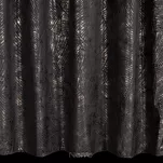 Zasłona na taśmie 135x270 TULIA welwetowa czarna z szampańskim wzorem wyrazistych liści - 7