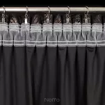 Zasłona na taśmie 135x270 TULIA welwetowa czarna z szampańskim wzorem wyrazistych liści - 8