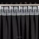 Zasłona na taśmie 135x270 TULIA welwetowa czarna z szampańskim wzorem wyrazistych liści - 9