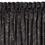 Zasłona na taśmie 135x270 TULIA welwetowa czarna z szampańskim wzorem wyrazistych liści - 4